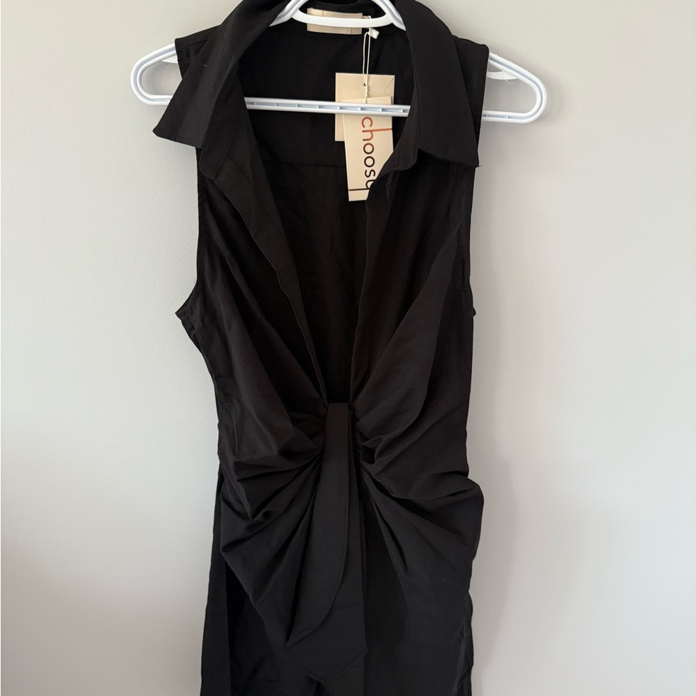 Elegant Black Sleeveless Mini Dress